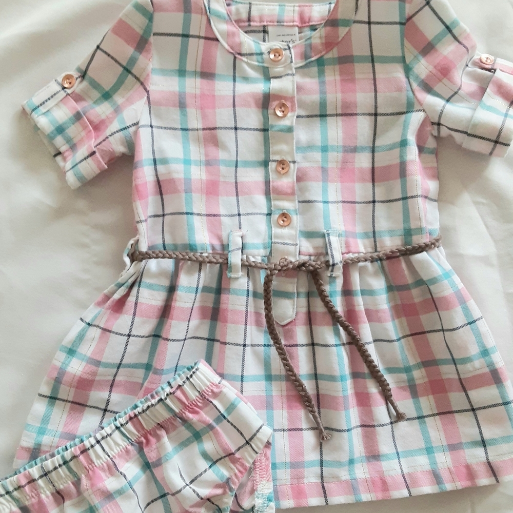 Carter's plaid dress set
